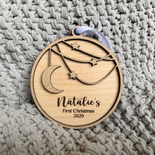 Load image into Gallery viewer, Personalized Moon & Stars Ornament