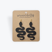 Load image into Gallery viewer, Snake Stud Earrings - Matte Black (Acrylic)