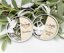 Load image into Gallery viewer, Personalized Dove/Cross Remembrance Ornament