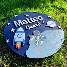 Load image into Gallery viewer, Astronaut & Spaceship Name Sign