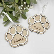 Load image into Gallery viewer, Personalized Paw Print Ornament (Dog)