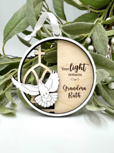 Load image into Gallery viewer, Personalized Dove/Cross Remembrance Ornament