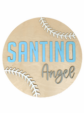 Load image into Gallery viewer, Baseball Name Sign