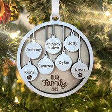 Load image into Gallery viewer, Personalized Family Ornament (1-7 Names)