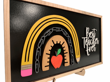 Load image into Gallery viewer, Best Teacher Ever School Supplies Rainbow