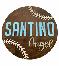 Load image into Gallery viewer, Baseball Name Sign