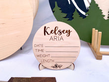 Load image into Gallery viewer, Baby Birth Stats Round (Personalized)