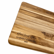 Load image into Gallery viewer, Custom Engraved Teak Wood Cutting Board