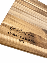 Load image into Gallery viewer, Custom Engraved Teak Wood Cutting Board