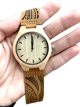 Load image into Gallery viewer, Tribal Engraved Wood Watch - Maple