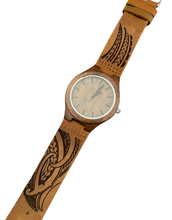 Load image into Gallery viewer, Tribal Engraved Wood Watch - Sandalwood