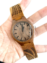 Load image into Gallery viewer, Tribal Engraved Wood Watch - Sandalwood