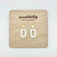 Load image into Gallery viewer, Oval Statement Stud Earrings - White (Acrylic)