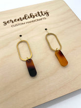 Load image into Gallery viewer, Oval Charm Earrings - Tortoise Shell (Acrylic)