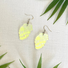 Load image into Gallery viewer, Skull & Florals Earrings - Iridescent (Acrylic)
