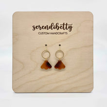 Load image into Gallery viewer, Mini Fan Charm Earrings - Tortoise Shell (Acrylic)