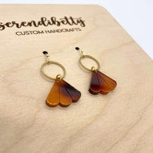 Load image into Gallery viewer, Mini Fan Charm Earrings - Tortoise Shell (Acrylic)