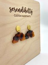 Load image into Gallery viewer, Fan Statement Stud Earrings - Tortoise Shell (Acrylic)