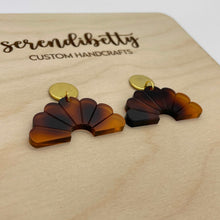 Load image into Gallery viewer, Fan Statement Stud Earrings - Tortoise Shell (Acrylic)
