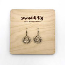 Load image into Gallery viewer, Lotus Flower Earrings (Wood)