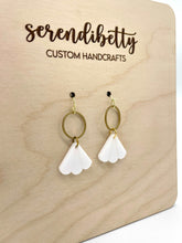 Load image into Gallery viewer, Mini Fan Charm Earrings - White (Acrylic)
