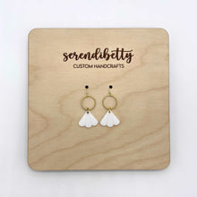 Load image into Gallery viewer, Mini Fan Charm Earrings - White (Acrylic)