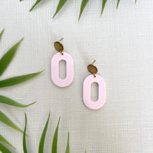 Load image into Gallery viewer, Oval Statement Stud Earrings - Pink (Acrylic)