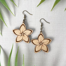 Load image into Gallery viewer, Plumeria Earrings (Wood)