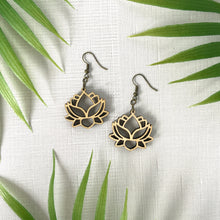 Load image into Gallery viewer, Lotus Flower Earrings (Wood)