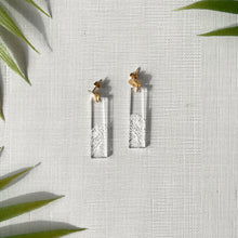 Load image into Gallery viewer, Half Peony Bar Stud Earrings (Acrylic)