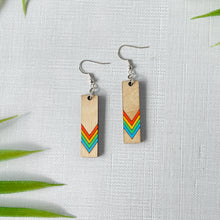 Load image into Gallery viewer, Hand-painted Rainbow Bar Earrings (Wood)