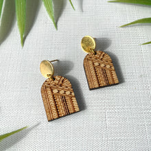Load image into Gallery viewer, Domed Tribal Stud Earrings (Wood)