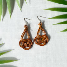 Load image into Gallery viewer, Woven Rattan Drop Earrings (Dark)