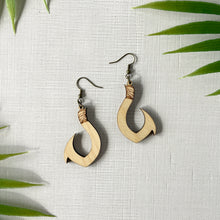 Load image into Gallery viewer, Fish Hook Earrings (Wood)