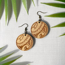 Load image into Gallery viewer, Round Tribal Earrings (Wood)