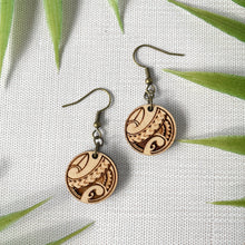 Load image into Gallery viewer, Round Tribal Earrings (Wood)
