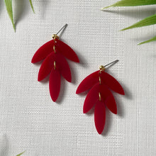 Load image into Gallery viewer, Tiered Statement Stud Earrings - Red Wine (Acrylic)