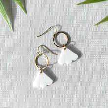 Load image into Gallery viewer, Mini Fan Charm Earrings - White (Acrylic)