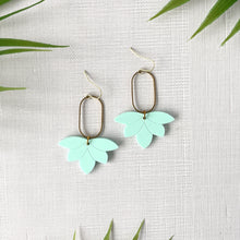 Load image into Gallery viewer, Modern Flower Charm Earrings - Mint (Acrylic)