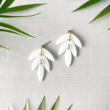 Load image into Gallery viewer, Tiered Statement Stud Earrings - White (Acrylic)