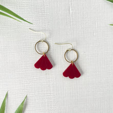 Load image into Gallery viewer, Mini Fan Charm Earrings - Wine (Acrylic)
