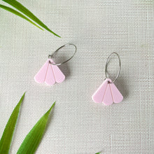 Load image into Gallery viewer, Mini Fan Hoop Earrings - Pink (Acrylic)