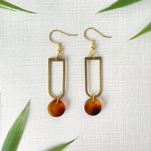 Load image into Gallery viewer, Round Charm Earrings - Tortoise Shell