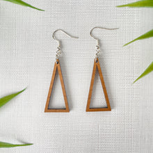 Load image into Gallery viewer, Hollow Triangle Geometric Earrings (Walnut Hardwood)