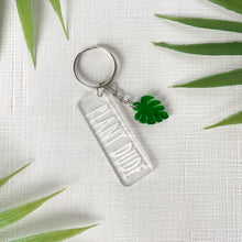 Load image into Gallery viewer, Plant Parent Keychain w/Monstera Leaf Charm (Acrylic)