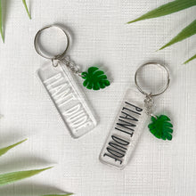 Load image into Gallery viewer, Plant Parent Keychain w/Monstera Leaf Charm (Acrylic)