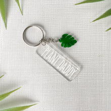 Load image into Gallery viewer, Plant Parent Keychain w/Monstera Leaf Charm (Acrylic)