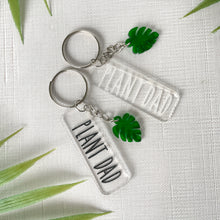 Load image into Gallery viewer, Plant Parent Keychain w/Monstera Leaf Charm (Acrylic)