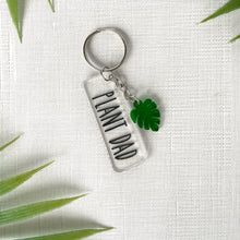 Load image into Gallery viewer, Plant Parent Keychain w/Monstera Leaf Charm (Acrylic)