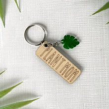 Load image into Gallery viewer, Plant Parent Keychain w/Monstera Leaf Charm (Acrylic)